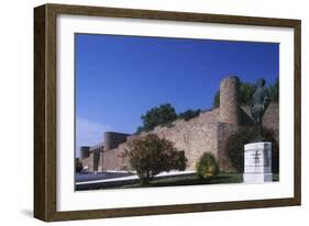 Portugal, Abrantes, Castle Walls and Statue of Francisco Almeida-null-Framed Giclee Print