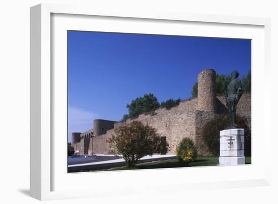 Portugal, Abrantes, Castle Walls and Statue of Francisco Almeida-null-Framed Giclee Print