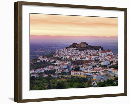 Portugal, Alentejo, Castelo De Vide, Overview at Dusk-Shaun Egan-Framed Photographic Print