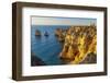 Portugal, Algarve, Lagos, Steep Rock Coast, Sand Bay-Chris Seba-Framed Photographic Print