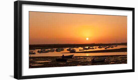 Portugal, Algarve, Ria Formosa Coast, Fishing Boats, Sunset-Chris Seba-Framed Photographic Print