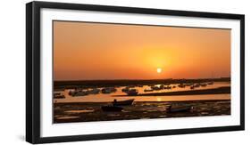 Portugal, Algarve, Ria Formosa Coast, Fishing Boats, Sunset-Chris Seba-Framed Photographic Print