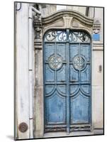 Portugal, Aveiro. A unique metal door on a home in the streets of Aveiro.-Julie Eggers-Mounted Photographic Print