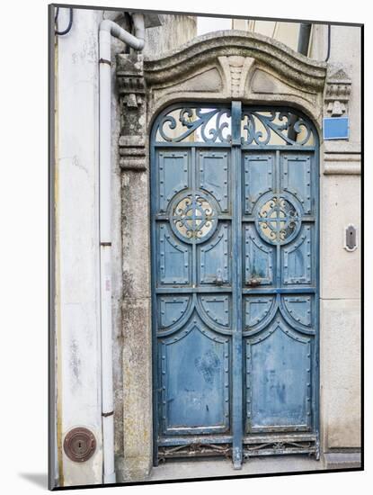 Portugal, Aveiro. A unique metal door on a home in the streets of Aveiro.-Julie Eggers-Mounted Photographic Print