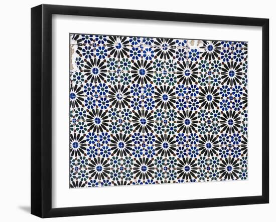 Portugal, Aveiro. Colorful azulejo tiles on the exterior wall of house.-Julie Eggers-Framed Photographic Print