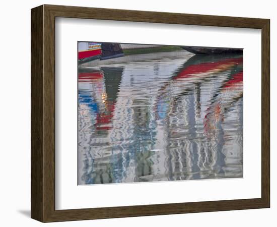 Portugal, Aveiro. Moliceiro boats along the main canal of Aveiro-Terry Eggers-Framed Photographic Print