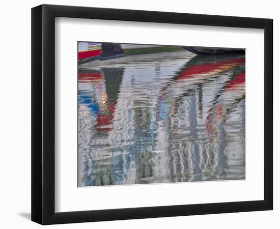 Portugal, Aveiro. Moliceiro boats along the main canal of Aveiro-Terry Eggers-Framed Photographic Print