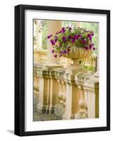 Portugal, Aveiro. Parque Dom Pedro Infante in Aveiro. Stone balustrade with pergola and columns.-Julie Eggers-Framed Photographic Print