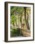 Portugal, Aveiro. Parque Dom Pedro Infante in Aveiro. Stone balustrade with pergola and columns.-Julie Eggers-Framed Photographic Print