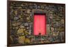 Portugal, Azores, Pico Island, Madalena. Red doors on barn-Walter Bibikow-Framed Photographic Print