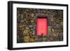Portugal, Azores, Pico Island, Madalena. Red doors on barn-Walter Bibikow-Framed Photographic Print