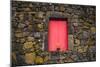 Portugal, Azores, Pico Island, Madalena. Red doors on barn-Walter Bibikow-Mounted Photographic Print