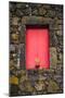 Portugal, Azores, Pico Island, Madalena. Red doors on barn-Walter Bibikow-Mounted Photographic Print