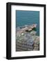 Portugal, Cascais, Lobster Traps and Fishing Boat in Harbor-Jim Engelbrecht-Framed Photographic Print