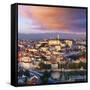 Portugal, Coimbra, Overview at Dusk(Mr)-Shaun Egan-Framed Stretched Canvas