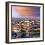 Portugal, Coimbra, Overview at Dusk(Mr)-Shaun Egan-Framed Photographic Print