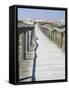 Portugal, Costa Nova. Beach and board walk at Costa Nova beach resort near Aveiro.-Julie Eggers-Framed Stretched Canvas