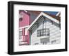 Portugal, Costa Nova. Colorful houses Palheiros striped homes-Terry Eggers-Framed Photographic Print