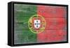 Portugal Country Flag - Barnwood Painting-Lantern Press-Framed Stretched Canvas