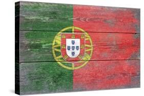 Portugal Country Flag - Barnwood Painting-Lantern Press-Stretched Canvas