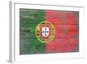 Portugal Country Flag - Barnwood Painting-Lantern Press-Framed Art Print