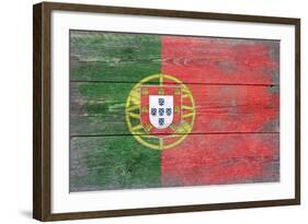 Portugal Country Flag - Barnwood Painting-Lantern Press-Framed Art Print