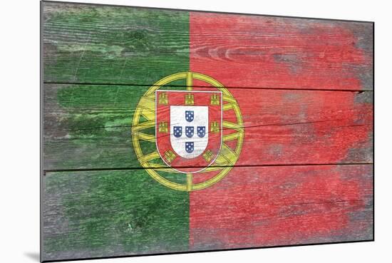 Portugal Country Flag - Barnwood Painting-Lantern Press-Mounted Art Print