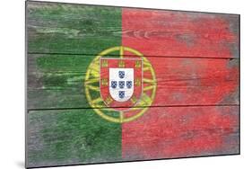 Portugal Country Flag - Barnwood Painting-Lantern Press-Mounted Art Print