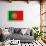 Portugal Country Flag - Letterpress-Lantern Press-Framed Art Print displayed on a wall