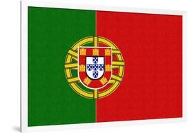 Portugal Country Flag - Letterpress-Lantern Press-Framed Art Print