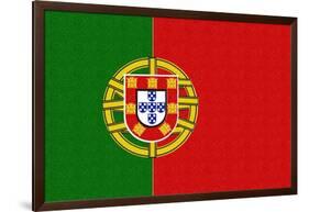 Portugal Country Flag - Letterpress-Lantern Press-Framed Art Print