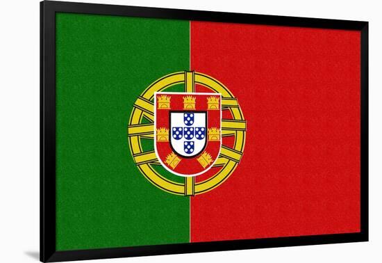 Portugal Country Flag - Letterpress-Lantern Press-Framed Art Print