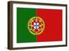 Portugal Country Flag - Letterpress-Lantern Press-Framed Art Print