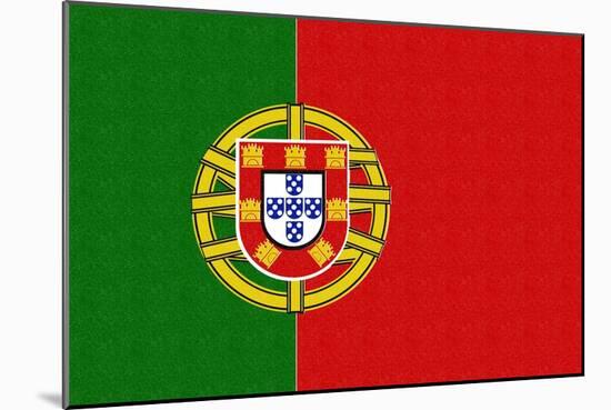 Portugal Country Flag - Letterpress-Lantern Press-Mounted Art Print