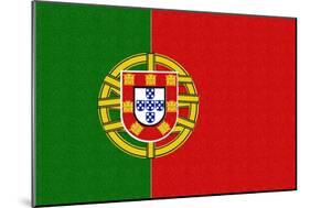 Portugal Country Flag - Letterpress-Lantern Press-Mounted Art Print