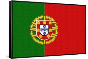 Portugal Country Flag - Letterpress-Lantern Press-Framed Stretched Canvas