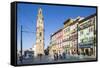 Portugal, Douro Litoral, Porto. Clerigos Tower in the UNESCO World Heritage listed Old Town of Port-Nick Ledger-Framed Stretched Canvas