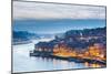 Portugal, Douro Litoral, Porto. Dusk in the UNESCO listed Ribeira district of Porto.-Nick Ledger-Mounted Photographic Print