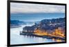 Portugal, Douro Litoral, Porto. Dusk in the UNESCO listed Ribeira district of Porto.-Nick Ledger-Framed Photographic Print