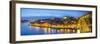 Portugal, Douro Litoral, Porto. Dusk in the UNESCO listed Ribeira district.-Nick Ledger-Framed Photographic Print
