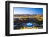 Portugal, Douro Litoral, Porto. Dusk view towards the old town of Porto and the Ribeira district fr-Nick Ledger-Framed Photographic Print