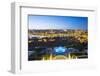 Portugal, Douro Litoral, Porto. Dusk view towards the old town of Porto and the Ribeira district fr-Nick Ledger-Framed Photographic Print