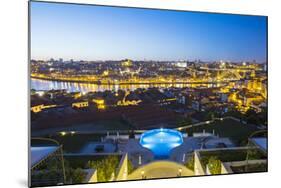 Portugal, Douro Litoral, Porto. Dusk view towards the old town of Porto and the Ribeira district fr-Nick Ledger-Mounted Photographic Print