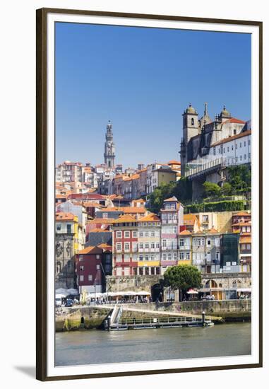 Portugal, Douro Litoral, Porto. The view across the Douro River to the UNESCO listed Old Town of Po-Nick Ledger-Framed Premium Photographic Print