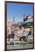 Portugal, Douro Litoral, Porto. The view across the Douro River to the UNESCO listed Old Town of Po-Nick Ledger-Framed Photographic Print