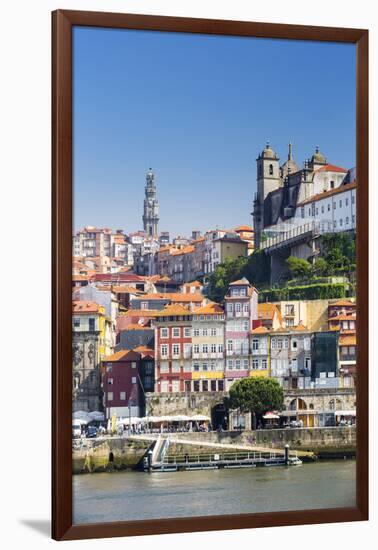 Portugal, Douro Litoral, Porto. The view across the Douro River to the UNESCO listed Old Town of Po-Nick Ledger-Framed Photographic Print