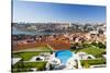 Portugal, Douro Litoral, Porto. The view towards the old town of Porto and the Ribeira district fro-Nick Ledger-Stretched Canvas