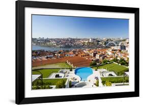 Portugal, Douro Litoral, Porto. The view towards the old town of Porto and the Ribeira district fro-Nick Ledger-Framed Photographic Print