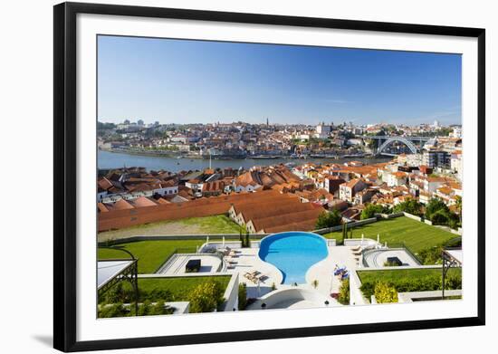 Portugal, Douro Litoral, Porto. The view towards the old town of Porto and the Ribeira district fro-Nick Ledger-Framed Photographic Print