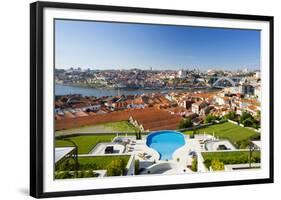 Portugal, Douro Litoral, Porto. The view towards the old town of Porto and the Ribeira district fro-Nick Ledger-Framed Photographic Print